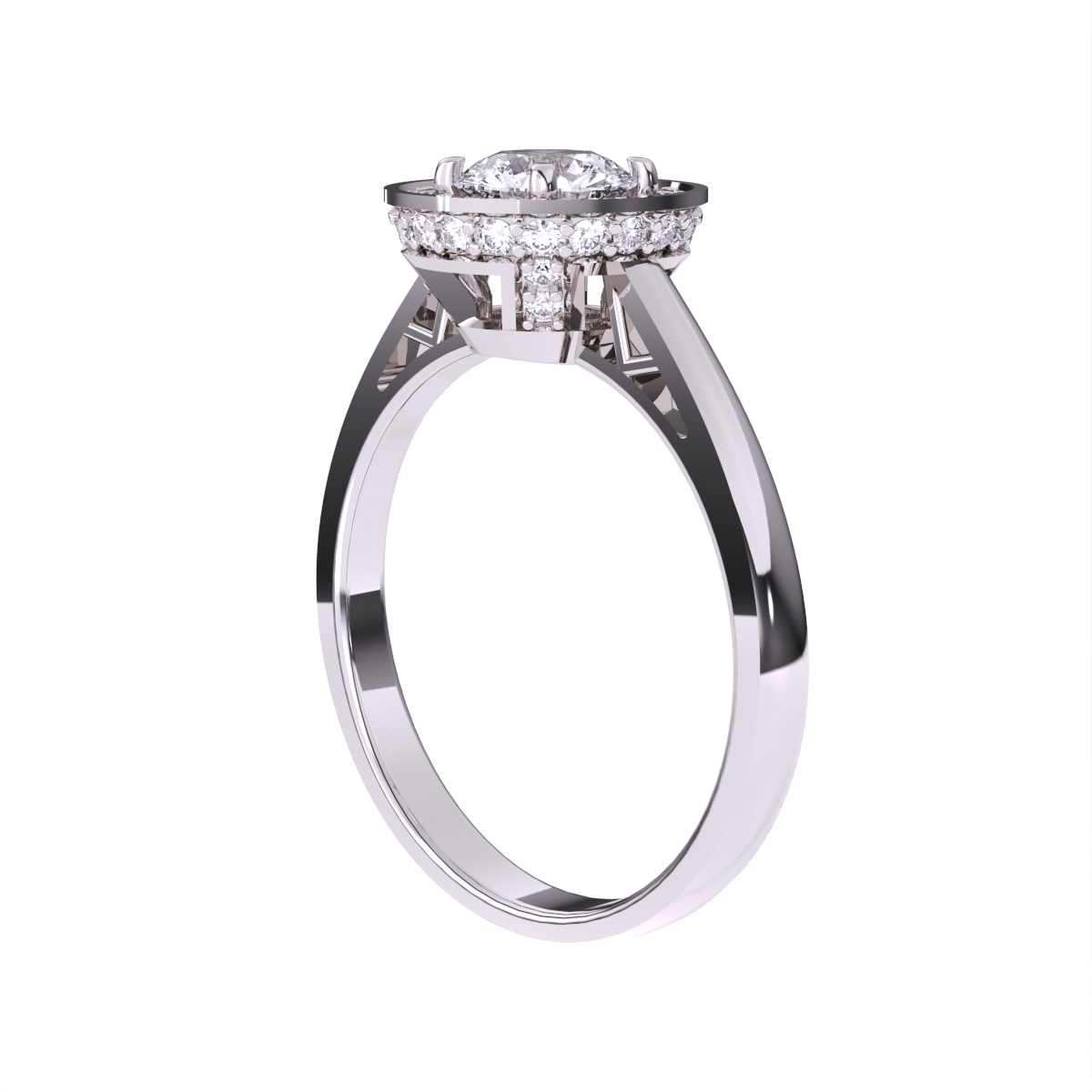 Charming Bezel Set Round Cluster Halo Ring